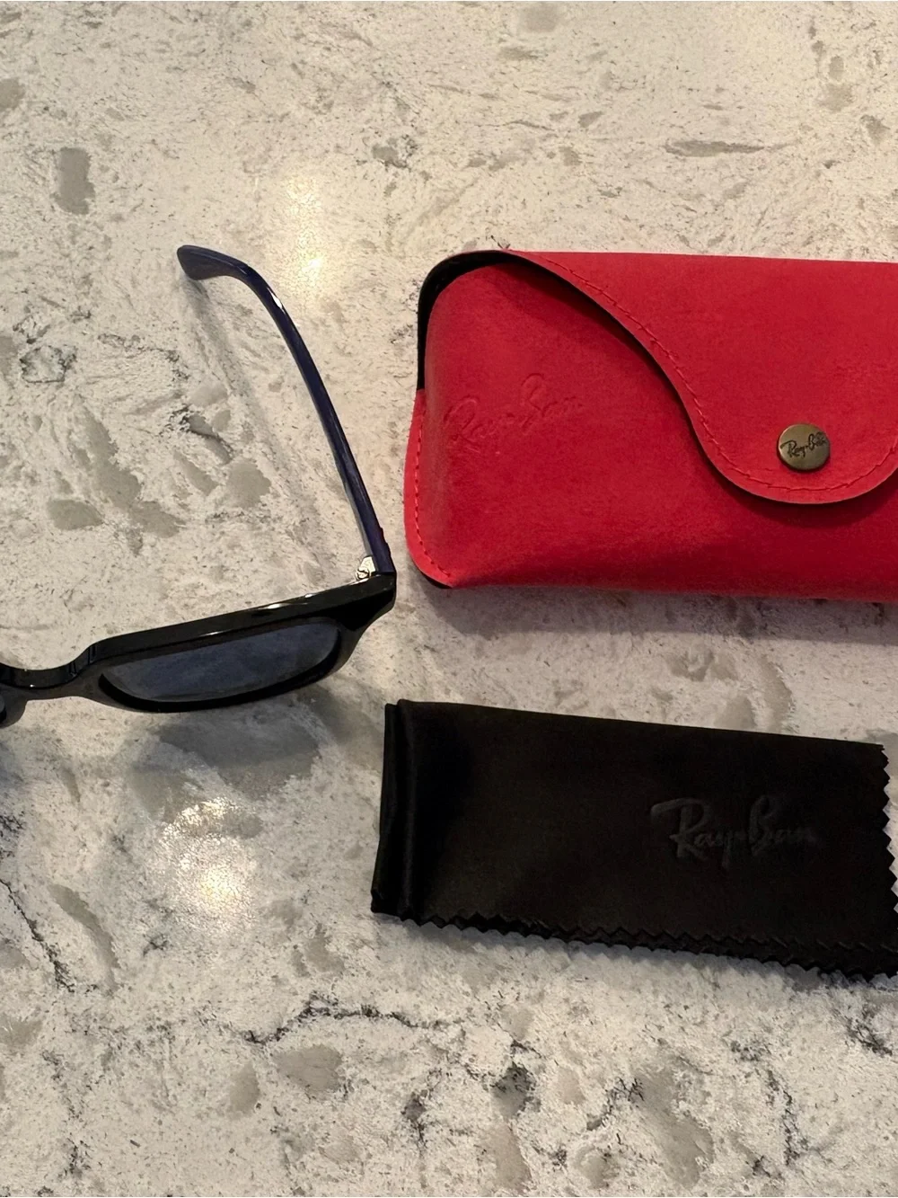 Ray-Ban Black Frame with Dark Purple Arms Sunglasses